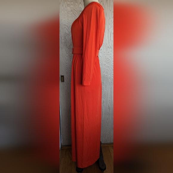 70's Red Qiana Lilli Diamond Hostess Gown - RETRO - Picture 2 of 8